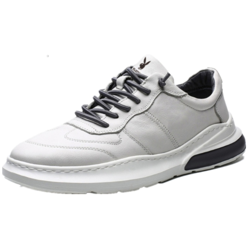 playboy花花公子男鞋飞行员休闲鞋真皮软底潮鞋增高夏季透气百搭小白鞋男旗舰店正品