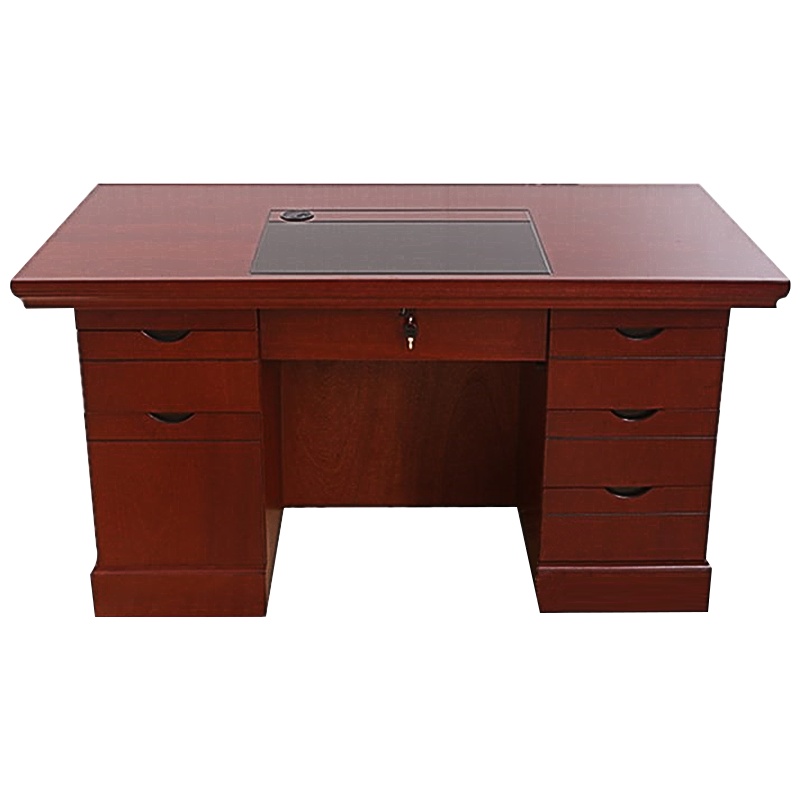创世人 办公家具电脑桌机关单位办公桌木皮油漆单人桌带抽屉写字台教师桌可定制