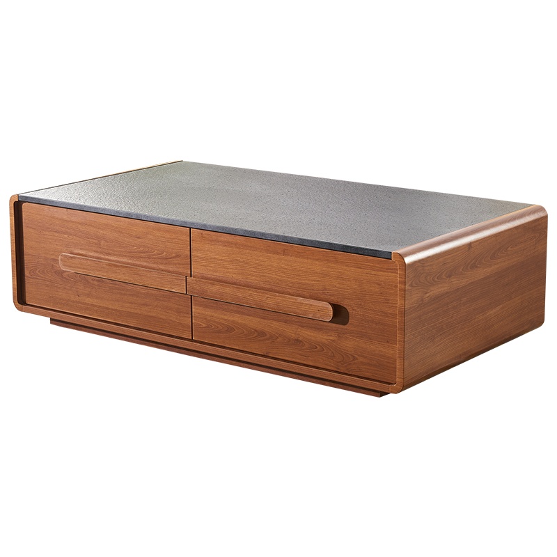 A家家具 茶几 简约现代火烧石茶几电视柜组合家具套装 现代简约客厅家具木质 DB1617