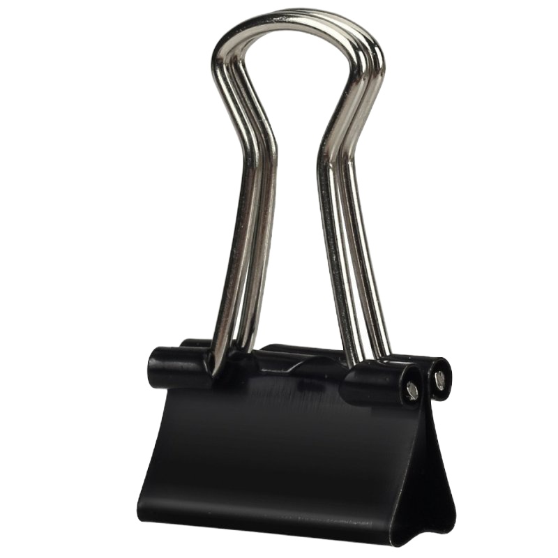 得力(deli)长尾夹8566黑色办公票夹/燕尾夹/试卷夹/金属夹子15mm/60个/筒财务票据夹整理文件