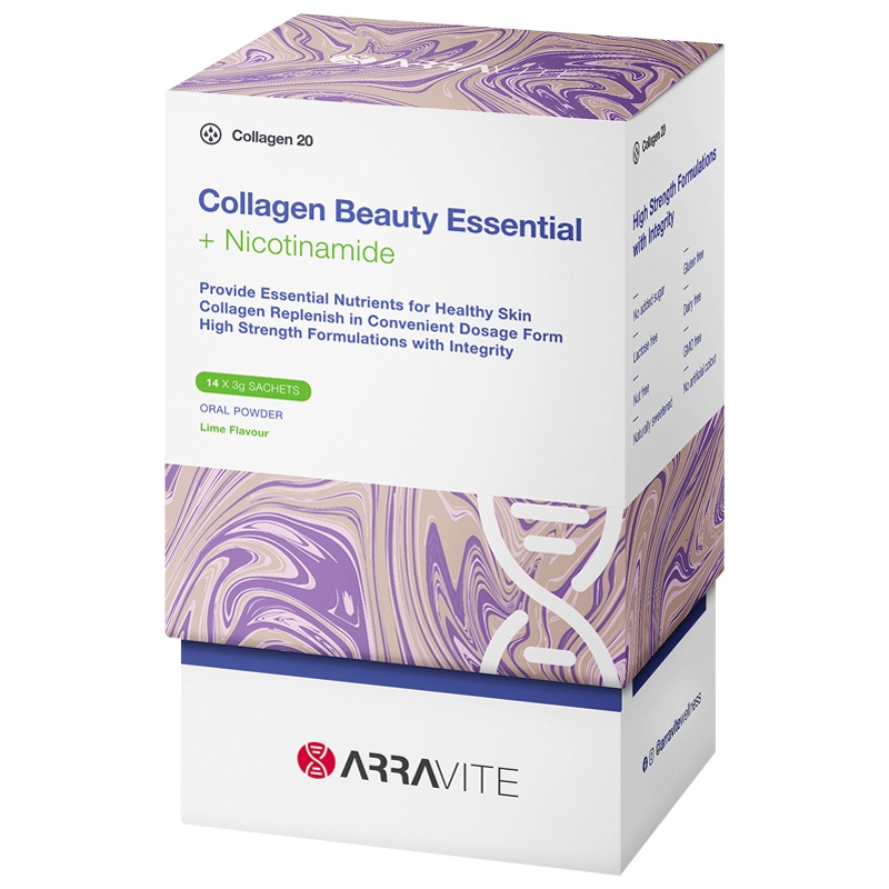 ARRAVITE烟酰胺水解胶原蛋白肽粉3g*14条/盒装 澳洲原装进口仙女条 肌肤年轻净白透亮