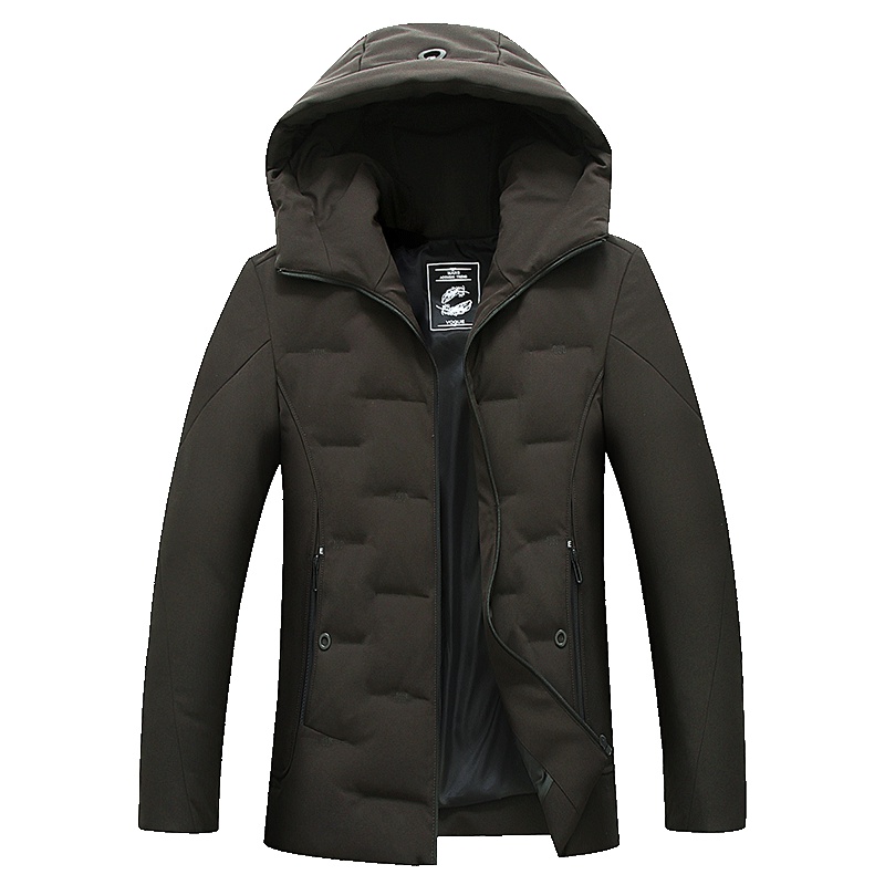 雪中飞休闲男士羽绒服短款2019新款气质潮流中青年连帽外套修身