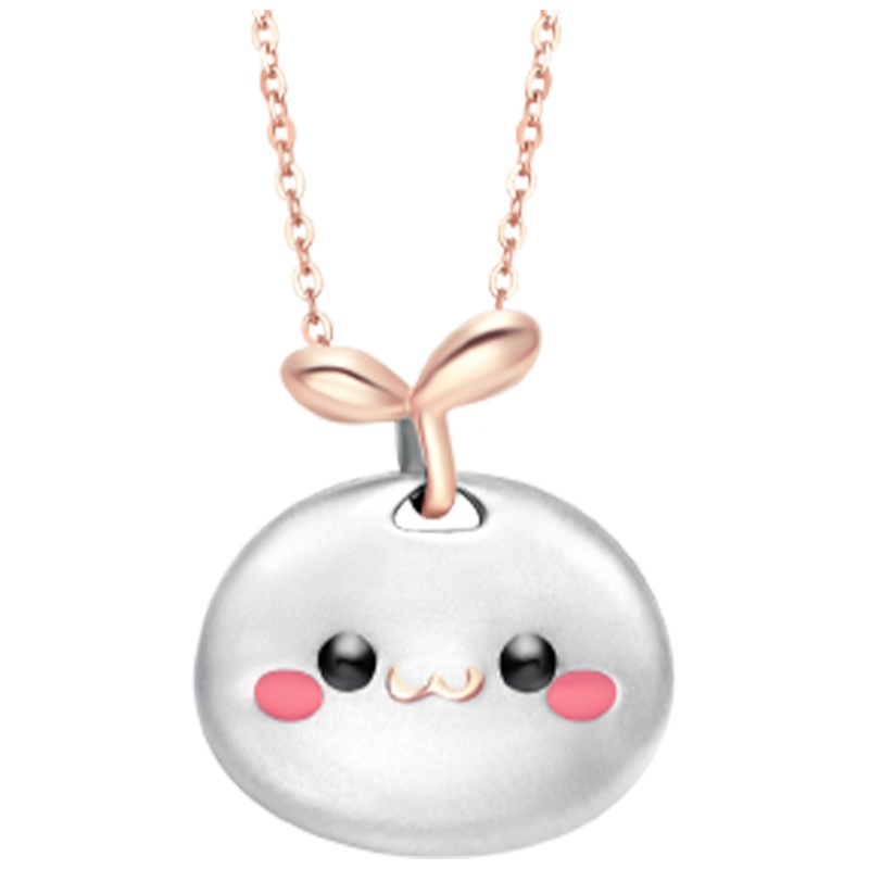 长草颜团子 正版授权 Mover魔吻 长草颜团子浪漫约会银吊坠 项链银饰首饰