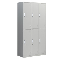 江莱六门更衣柜钢制铁皮员工柜储物柜放鞋柜子金属柜子