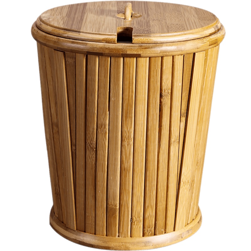 家用办公室泡茶茶渣桶竹制功夫茶道配件茶水桶茶台废水桶排水桶 一桶天下(圆本色)