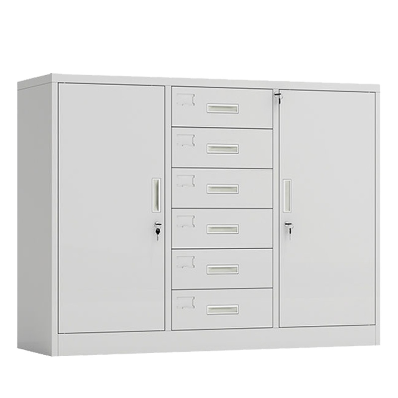 匡大 文件柜铁皮柜办公文件资料储存柜钢制宽中六斗文件柜下节 KDT369