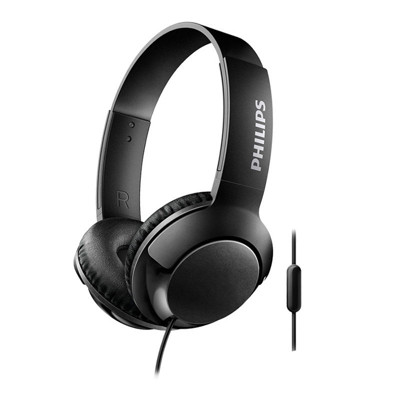 [赠一转二转接头]飞利浦有线耳机SHL3075BK 黑 头戴式运动音乐游戏通话耳机 苹果安卓通用3.5mm插头 网课专用