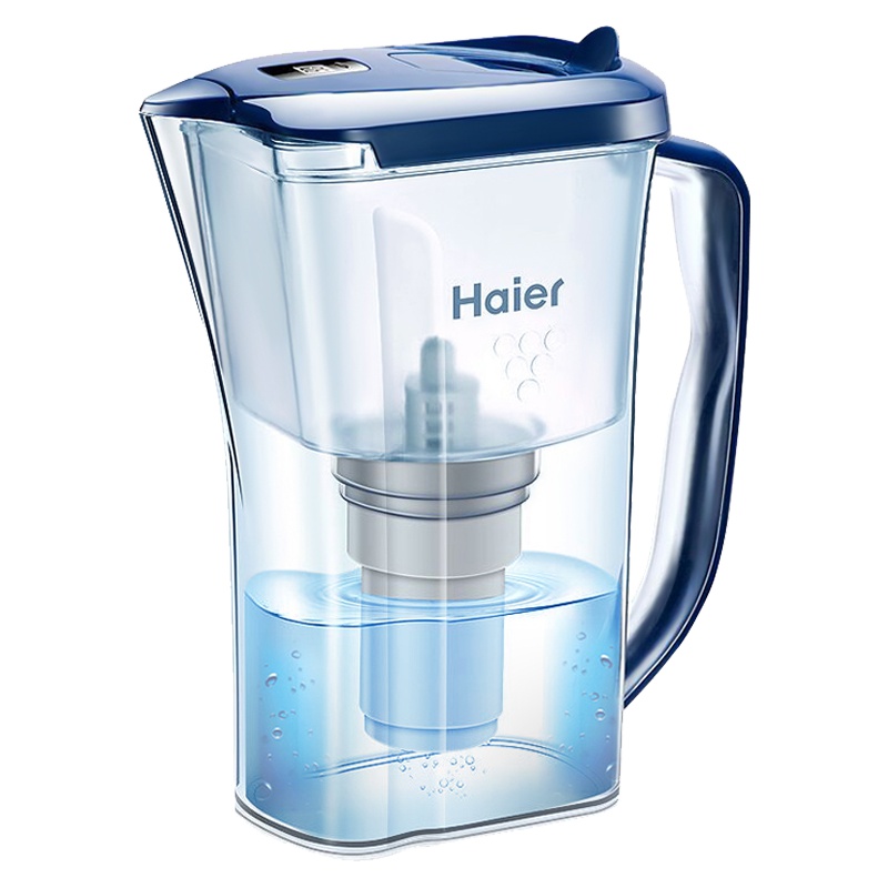 海尔净水壶滤水壶家用自来水过滤水壶直饮净水器便携滤水器滤芯4个滤芯