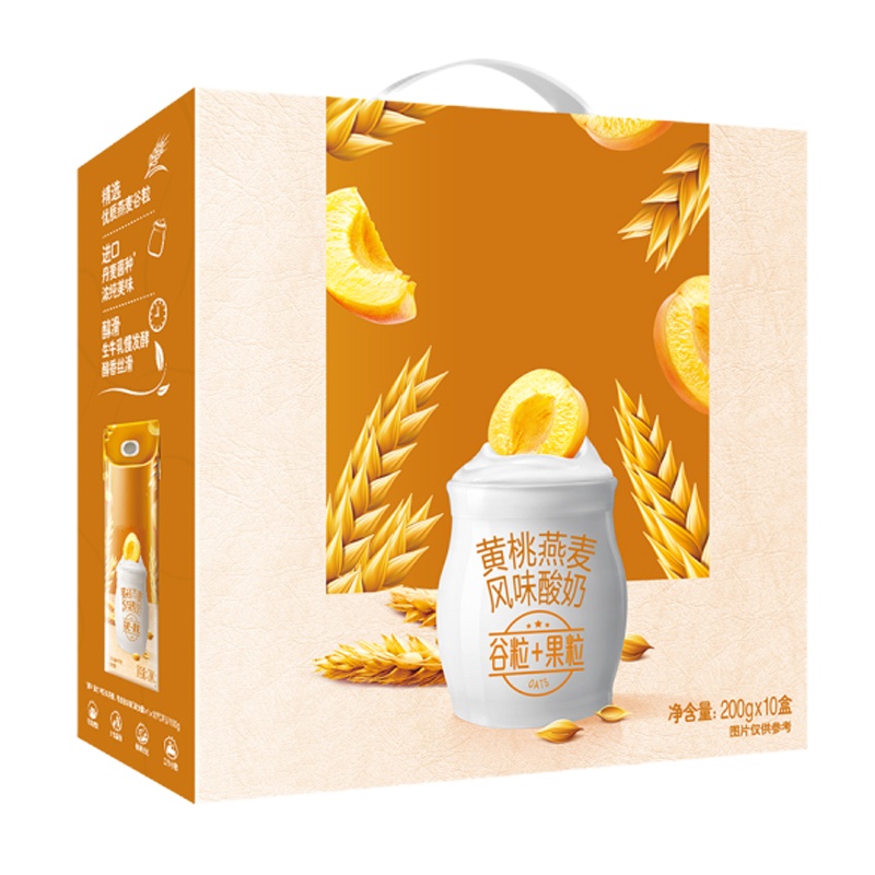 德亚黄桃燕麦酸牛奶200ml*10盒