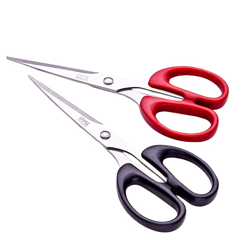 得力6010不锈钢剪刀210mm 3把装 家用办公剪刀手工剪纸刀 颜色随机