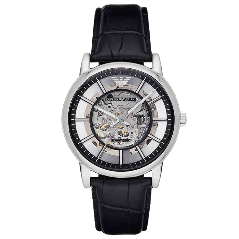 阿玛尼(EMPORIO ARMANI)手表 欧美品牌 男士男表全自动机械镂空运动潮流商务正装休闲机械表 男 AR1981