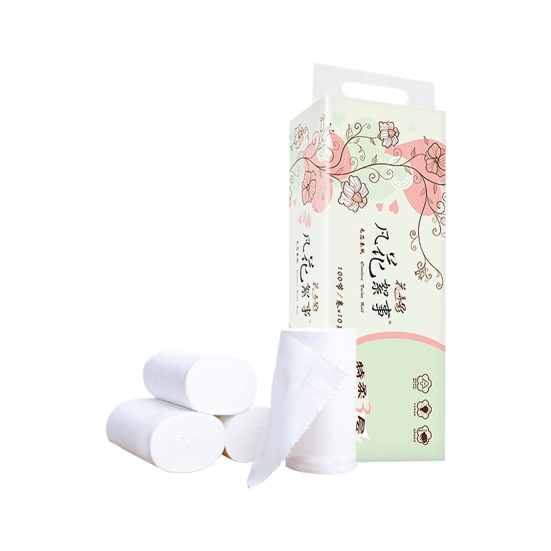 花弄影无芯卷纸10卷实惠装卫生纸巾厕纸手纸卷筒纸