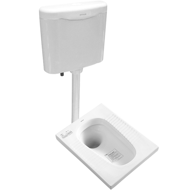 安华家用蹲便器套装陶瓷带存水弯蹲坑厕所防臭器大小便池aLD5328(预售)