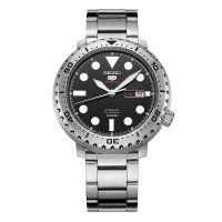 精工(SEIKO)日韩品牌 机械表 男 休闲运动金属表带机械男士手表SRPC61J1