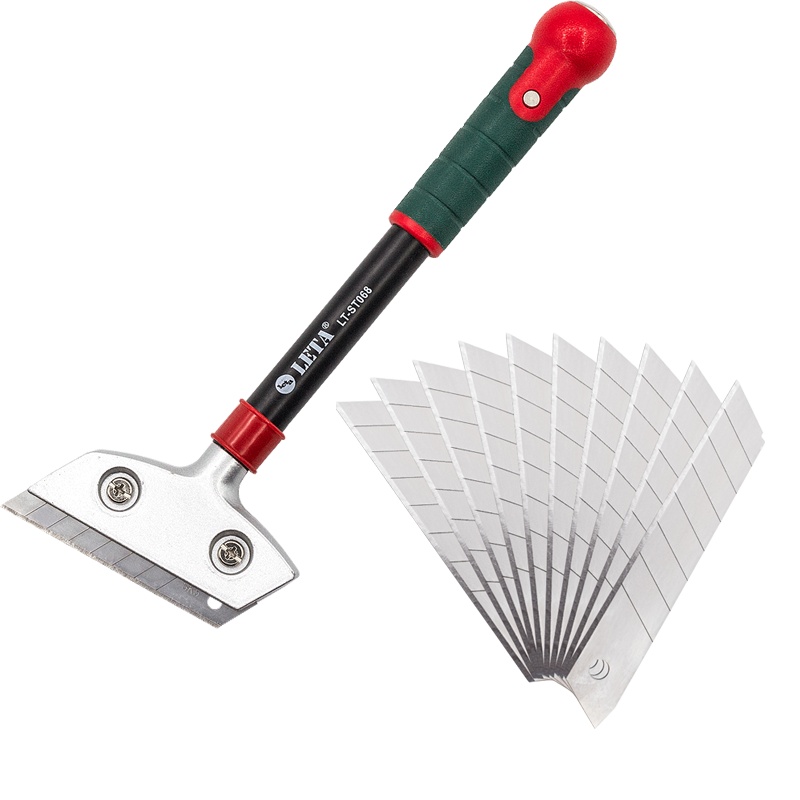 勒塔(LETA) 铝合金铲刀清洁刮污刀玻璃瓷砖刮刀和刀片套装LT-ST068+064