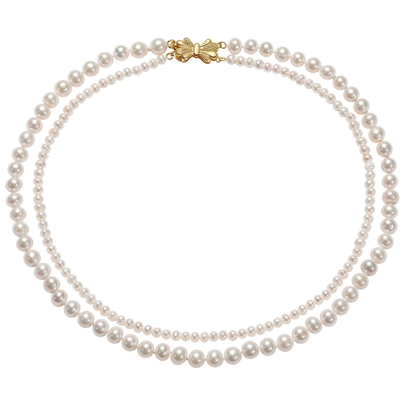 佰色传情年轻短款双层叠戴小珠淡水珍珠项链锁骨链choker