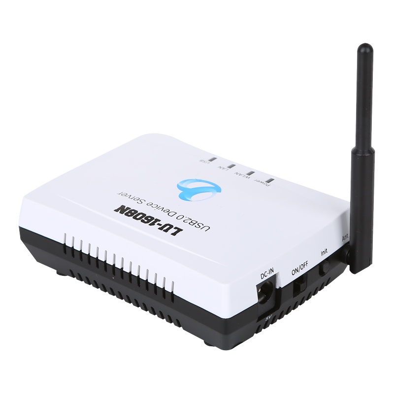 隆豹 LU-1608N支持局域网有线无线打印 微信打印 打印共享器 网络打印服务器 打印机共享 白色无线路由器