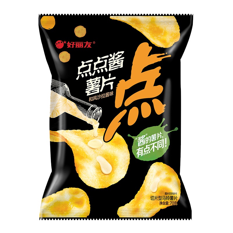 好丽友(Orion) 薯片 点点酱薯片(和风沙拉酱味)70g/袋 (新品尝鲜)休闲零食 膨化食品