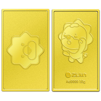 紫金黄金(ZiJin)苏格拉宁联名投资金条支持回购10g足金Au9999苏宁金条薄片金砖投资收藏系列