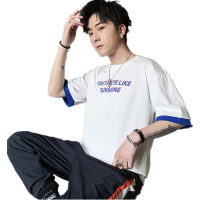 三弦(LA CORDE)2019夏季新款短袖t恤男士上衣圆领打底衫衣服韩版潮流体恤短袖LA-MD-9147