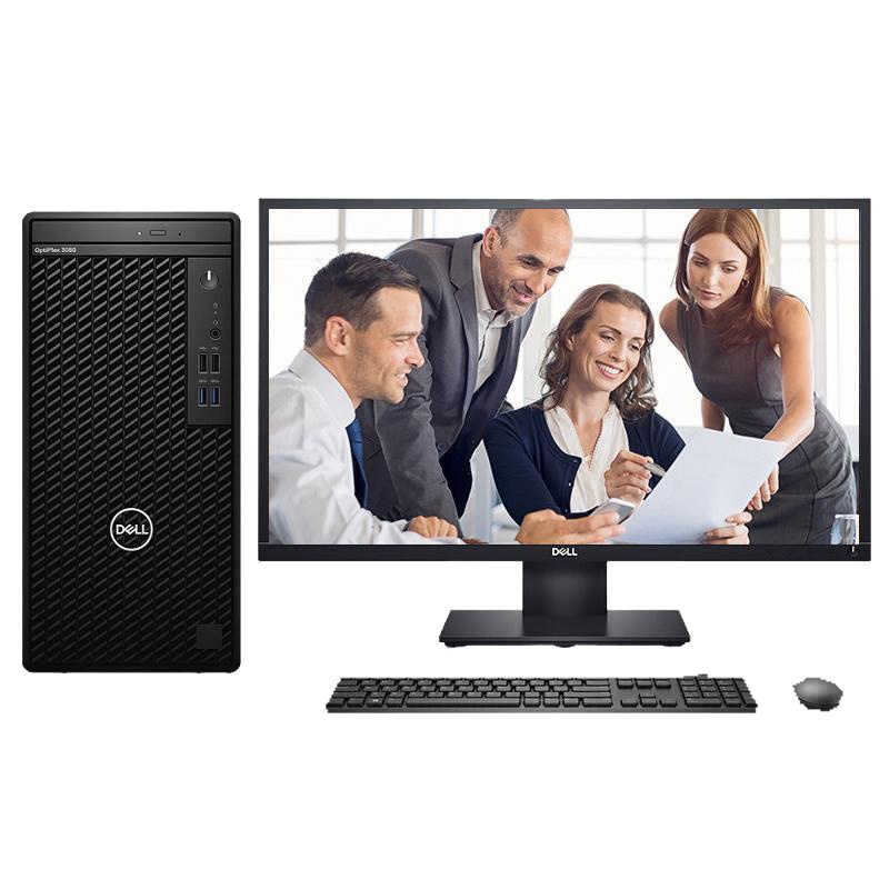 戴尔(Dell)Optiplex3080MT商用电脑整机19.5英寸显示器(I3-10100 8G 1T 2G独 三年)