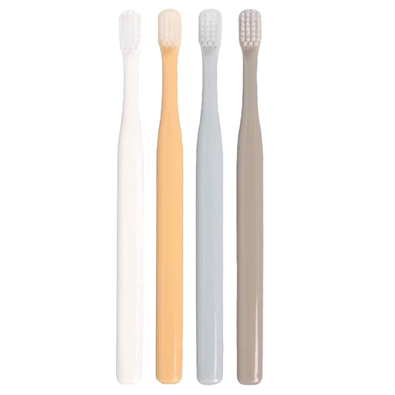 [4支装]日系牙刷软毛小头马卡龙色儿童牙刷成人牙刷便携式卫生家庭装四支