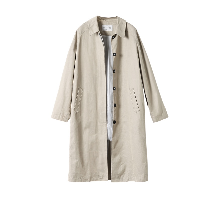 云上生活春秋简约文艺韩版中长款气质翻领女式风衣