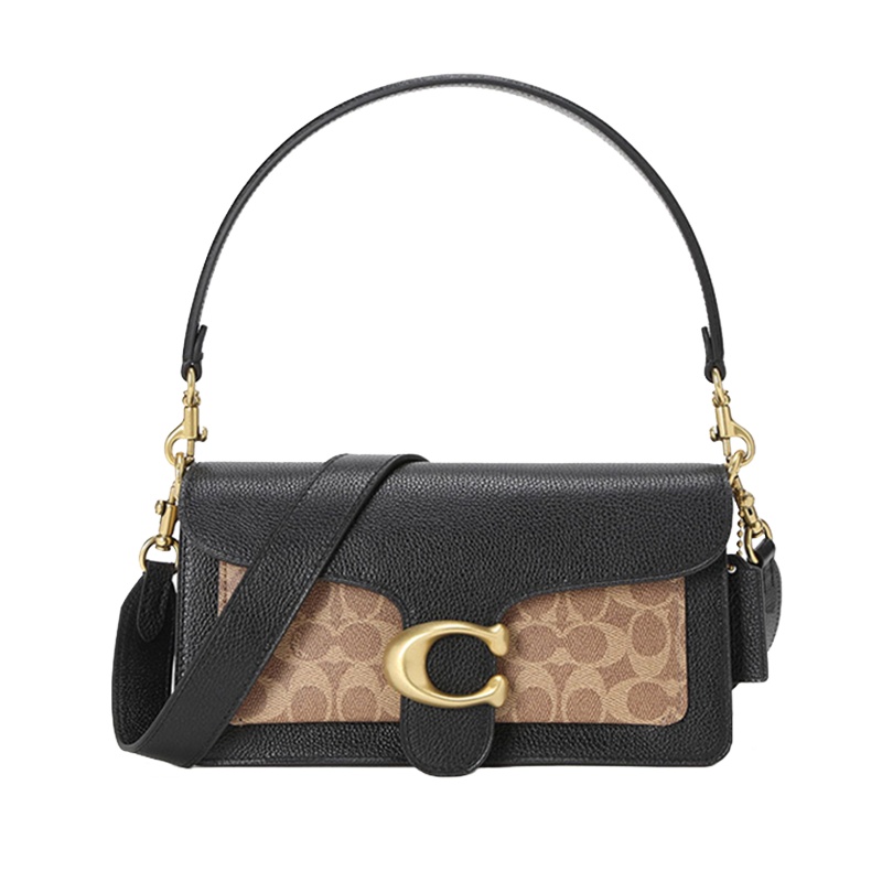 COACH 蔻驰女包奢侈品酒神女士单肩斜挎手提包Tabby小号79337黑色老花