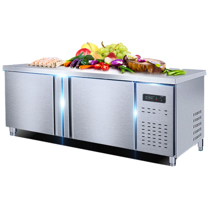 乐创（lecon） LC-GZT03冷藏操作台保鲜工作台冰柜商用厨房冰箱双温卧式冷柜 全冷冻 1.8*0.8*0.8米