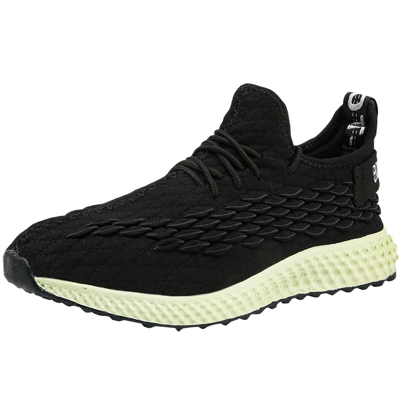 策乐(cele)飞织布运动休闲鞋男鱼鳞跑步鞋轻便透气男鞋潮流时尚鞋子男BC-857