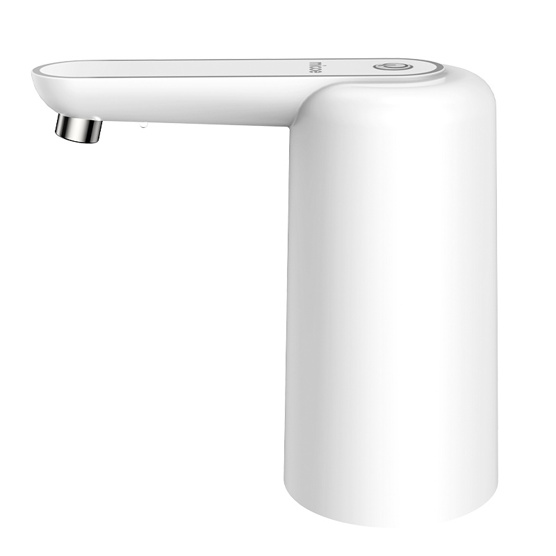 四季沐歌电动桶装水抽水器手压式家用大桶纯净饮用水抽水机小型出水口旁带夜光灯白色