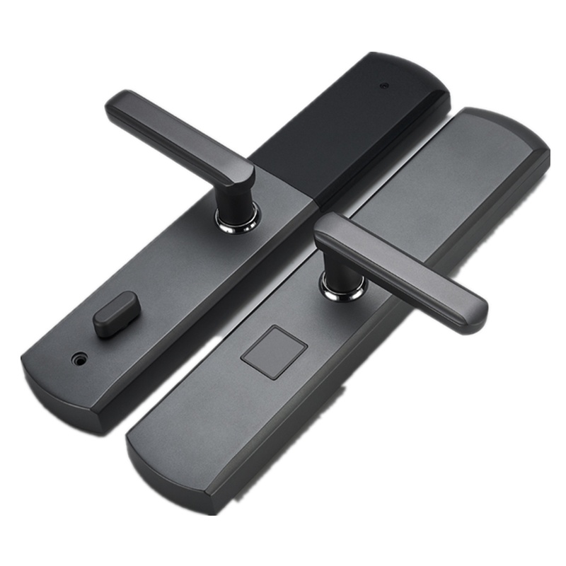 智能锁指纹锁入户家用防盗门密码锁电子刷磁卡手机远程开门通用型滑盖黑色铝合金上门安装