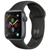 苹果Apple Watch Series 4 智能手表GPS款 深空灰色铝金属表壳搭配黑色运动型表带 40mm MU662ZP/A