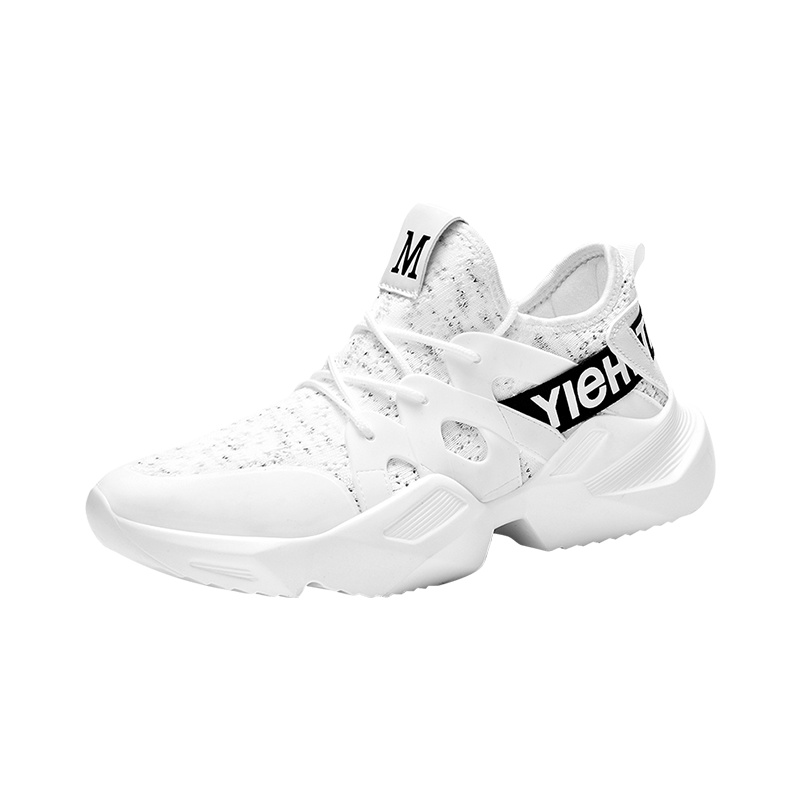 微笑先生2019新款透气鞋韩版潮流百搭白鞋运动鞋跑步潮鞋