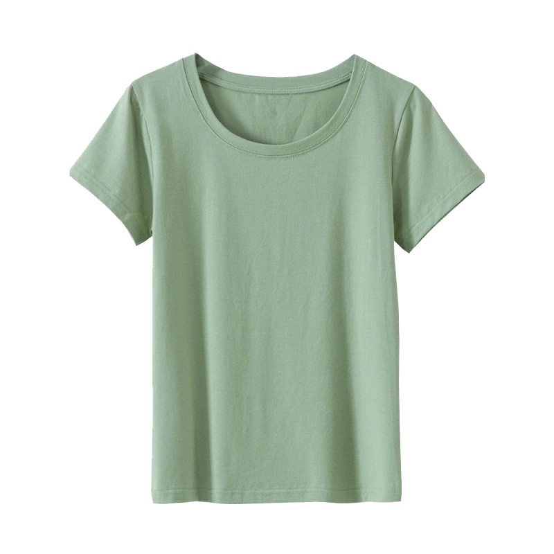 2020夏季新款圆领/V领短袖t恤女内搭纯色打底衫半袖上衣紧身体恤ins潮