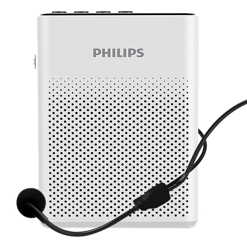 飞利浦(Philips) SBM200+领夹麦+收纳袋/小蜜蜂扩音器教师专用多功能耳麦便携式小型户外喇叭扬声喊话播放机