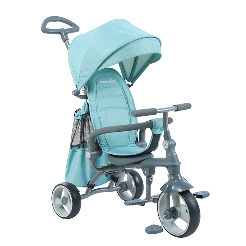 荟智(Huizhi)可折叠多功能儿童三轮车9个月-3岁粉/绿/蓝婴儿手推车碳素结构钢宝宝脚踏车HSR199