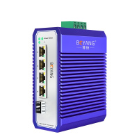 博扬 工业级POE交换机 一光四电千兆光纤收发器SFP 宽温导轨式以太网交换机 含电源不含模块 BY-ISUQ1041