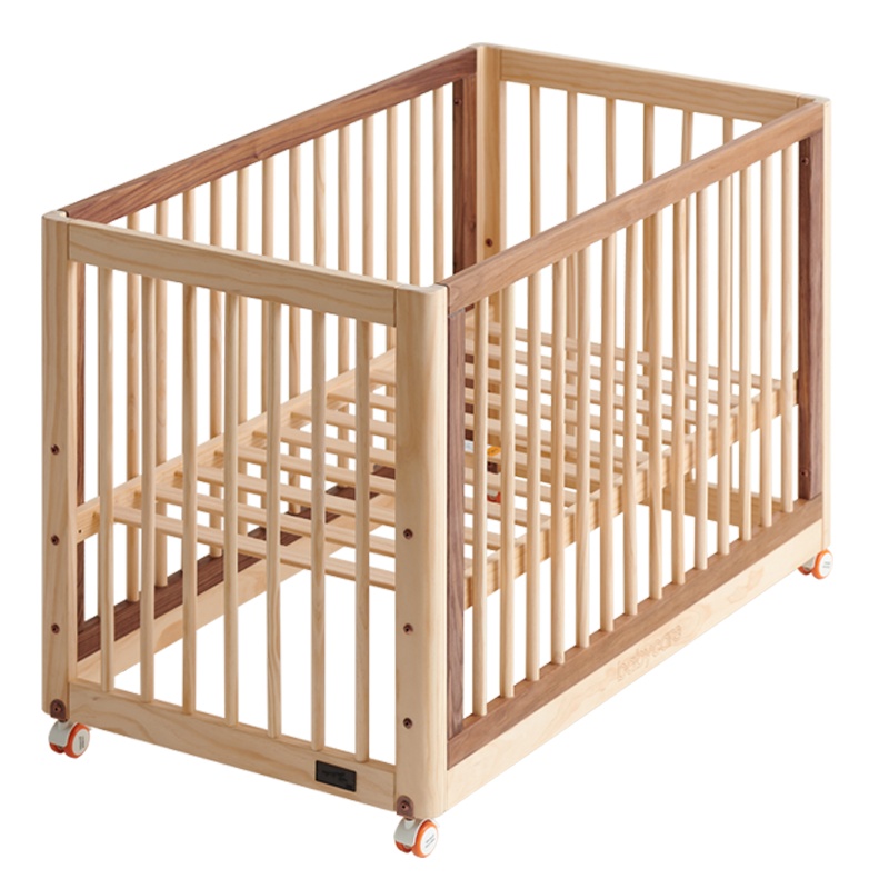 babycare婴儿床拼接大床可移动新生儿多功能 哄睡宝宝床实木bb床榉木款