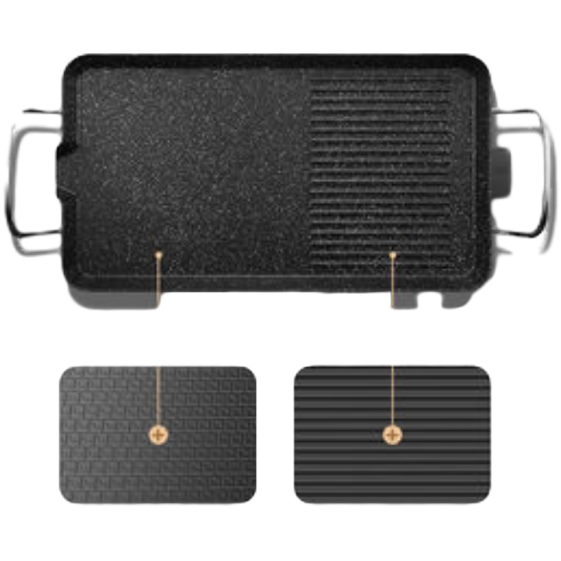 康佳电烤炉烧烤炉家用无烟电烤盘烤肉盘韩式不粘烤肉锅烤架烤肉机 [一年换新]大号饭麦石烤盘(3~5人份)