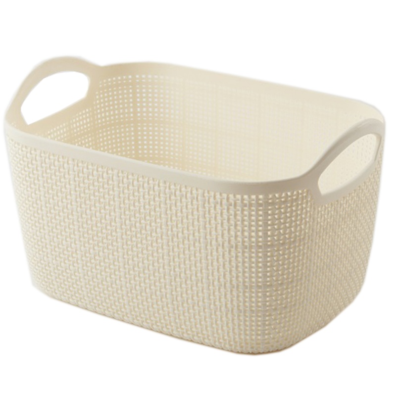 依品家居 两个装 仿藤编收纳筐大号 浴筐浴室收纳洗漱用品塑料篮沐浴储物篮宿舍
