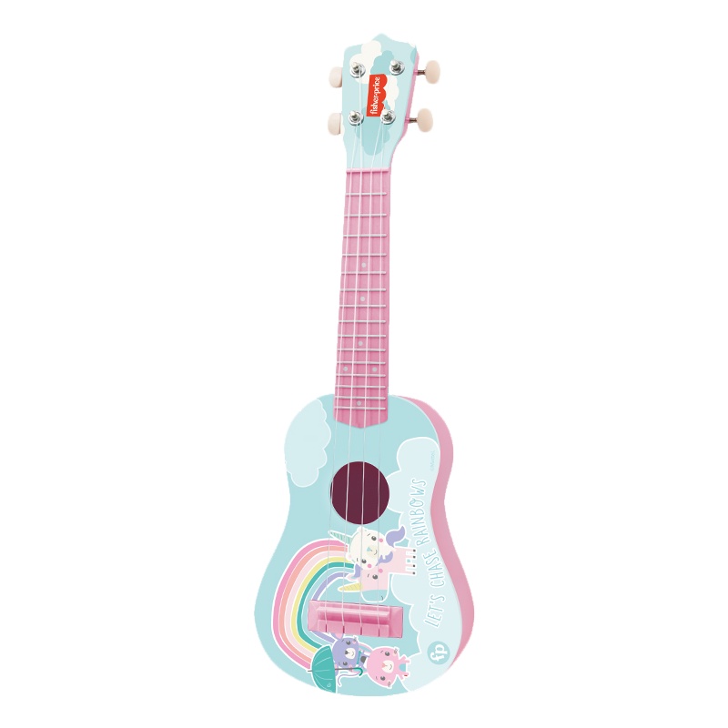 费雪儿童尤克里里初学者可弹奏乐器益智婴幼儿音乐启蒙早教男孩女孩玩具小吉他音乐乐器GMFP034B粉色