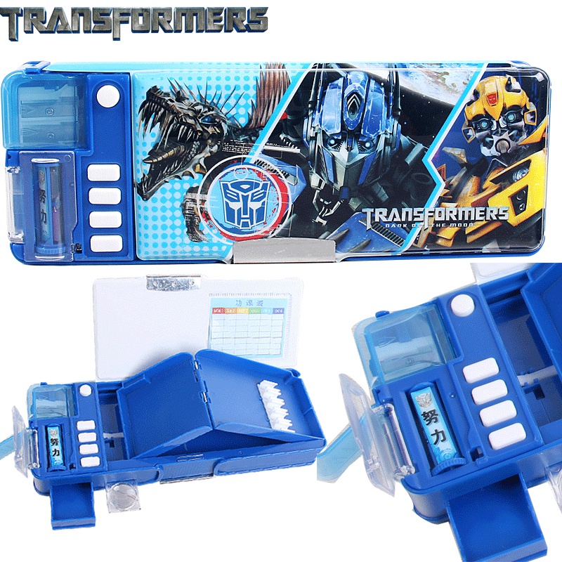 变形金刚文具盒多功能小学生男童塑料铅笔盒儿童男孩卡通韩国创意