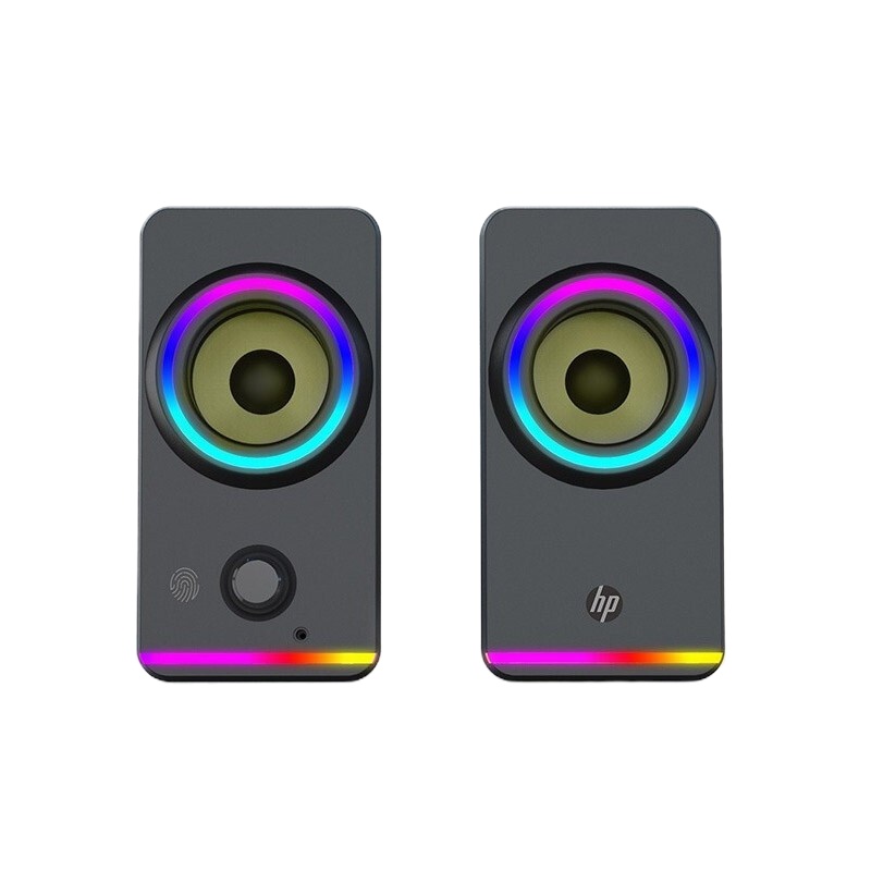 惠普(HP) GS1高音质电脑音响小音箱台式机笔记本家用有线低音炮桌面外放扬声器喇叭迷你小型音响 经典版[黑色]