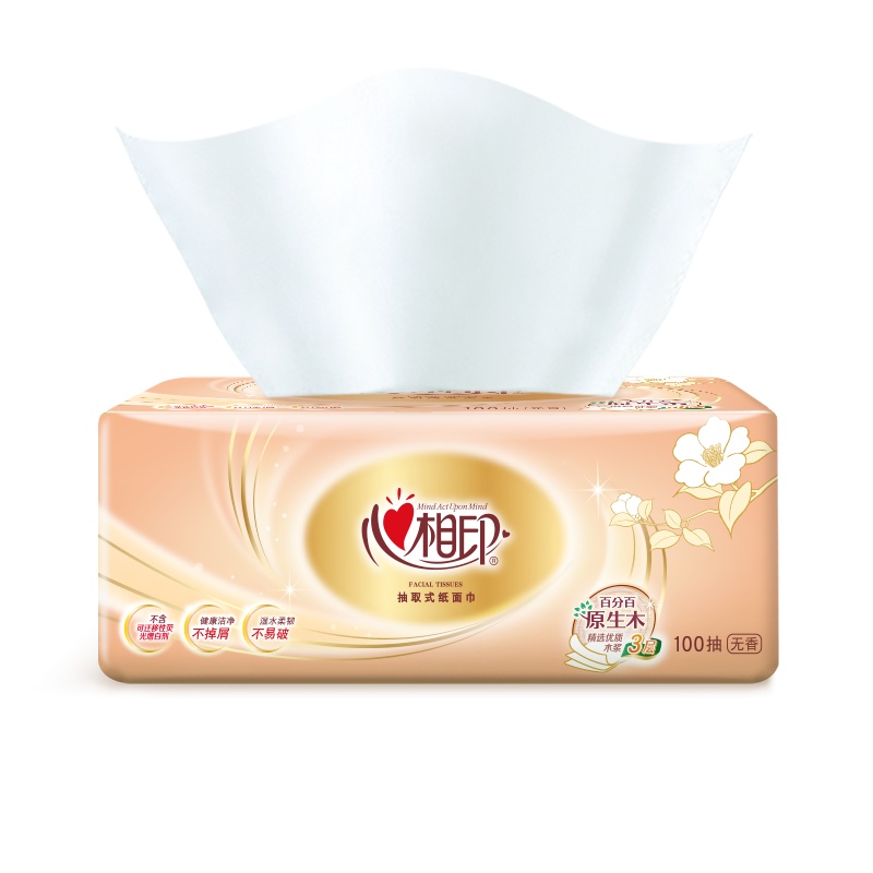 心相印抽纸家用纸巾实惠家庭装面巾纸8包餐巾纸卫生纸抽