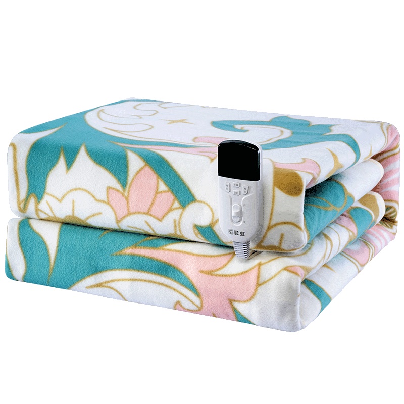 彩虹(RAINBOW)电热毯(2.0米*1.8米)敦煌联名粉色双人双控家用电褥子四档定温放水除湿非水暖毯1888-F