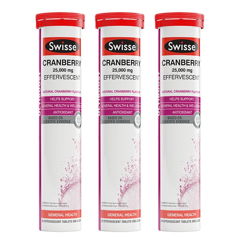 [热巴同款]Swisse斯维诗蔓越莓精华泡腾片呵护女性泌尿健康60片