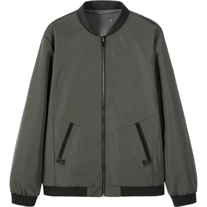 Semir森马外套男韩版潮流飞行员夹克棒球服印花港风chic茄克双面穿