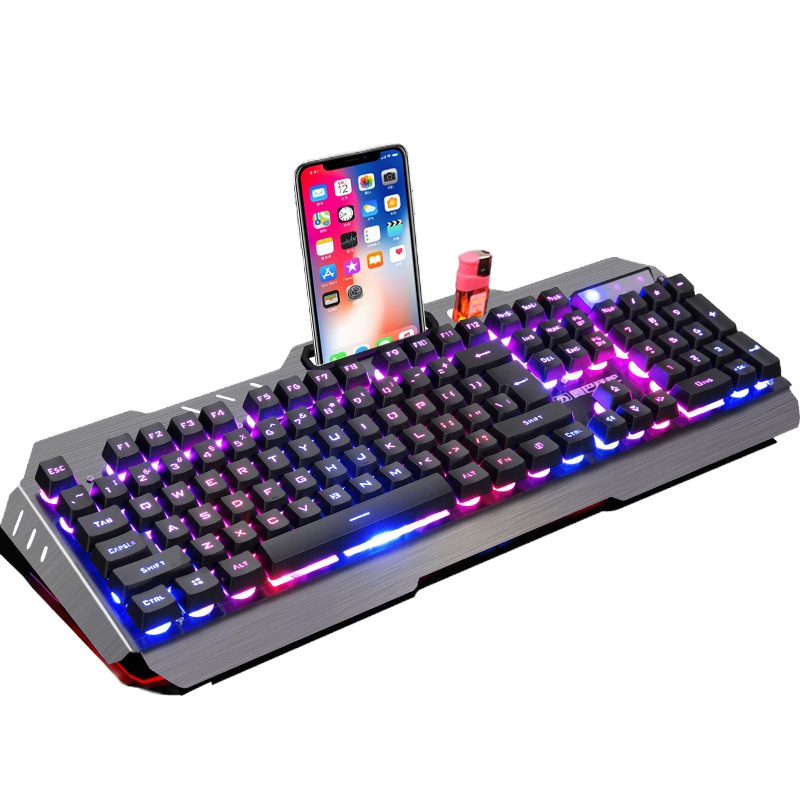 新盟曼巴狂蛇机械手感键盘 背光游戏金属笔记本外接USB有线键盘cf