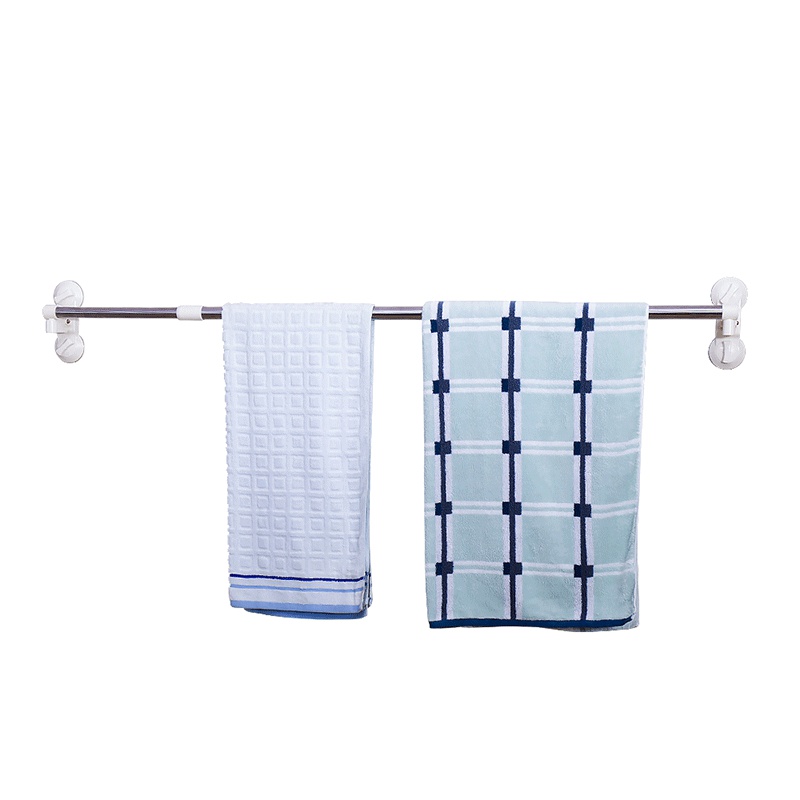 宝优妮挂毛巾架免打孔卫生间吸盘浴巾挂架浴室可折叠免钉晾毛巾架 DQ1613 吸盘伸缩 白色